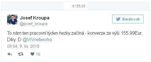 Twitter příspěvek ve WordPressu